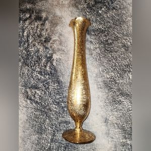 Mid Century Modern 22k GOLD Overlay Lotus Flower Texture